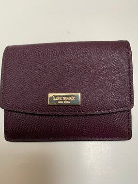 Kate Spade Burgundy Leather Compact Wallet